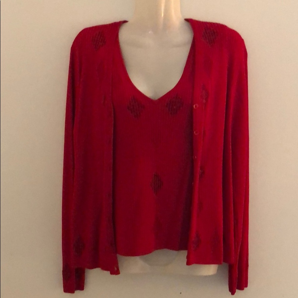 Ann Kline Twin set Tank and Cardigan